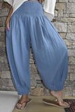 Annie Cushion Cotton Cuff Barrel Pant Denim